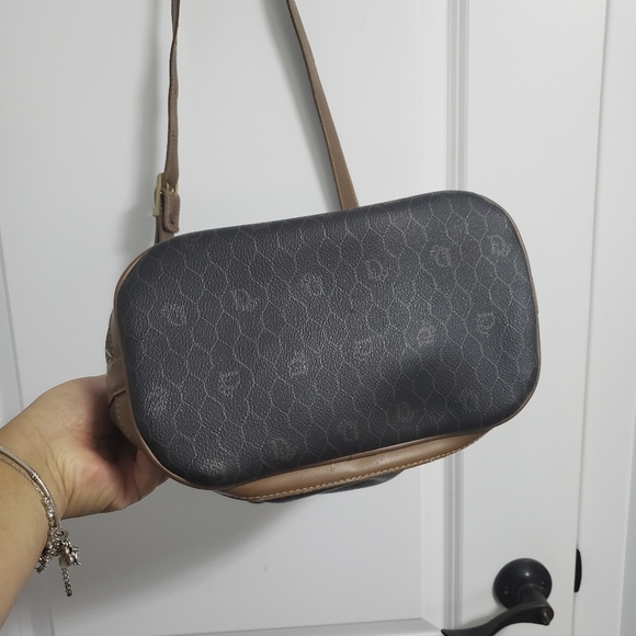 CHRISTIAN DIOR Black Honeycomb Bucket Bag Purse - Picture 8 of 15